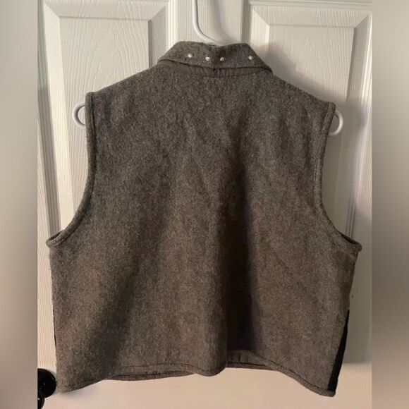 Vintage Women's gray snowman / holiday wool vest (Christmas) size XL - Picture 3 of 5